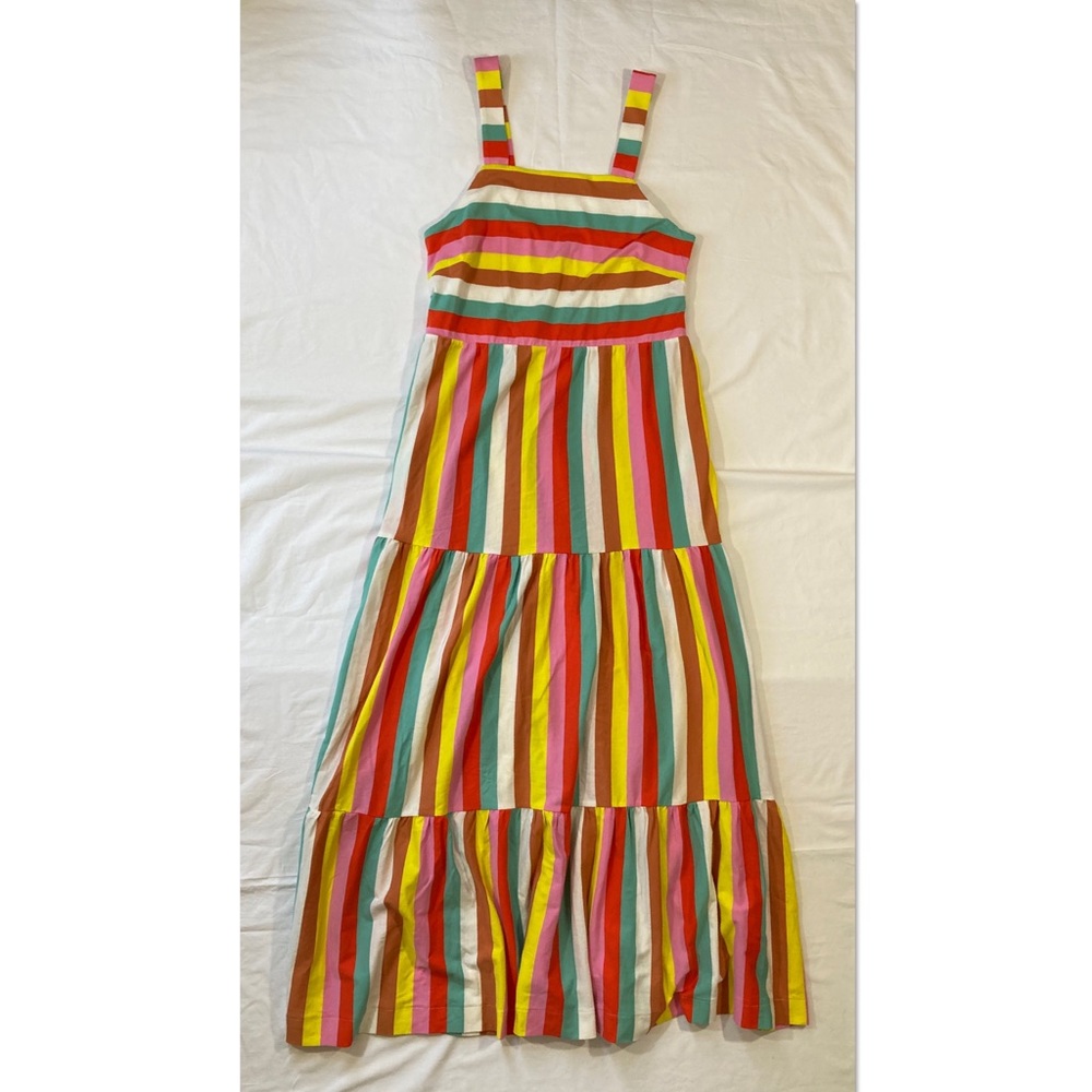 J. Crew Rainbow Colored Tiered Maxi Dress XXS NWT